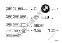 Emblemas / diciture per BMW 325e