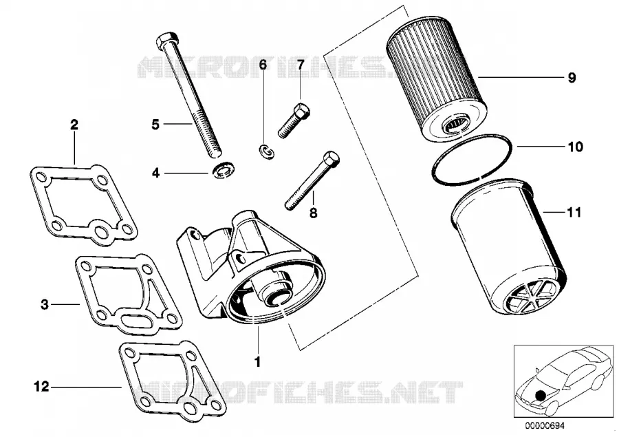 Alimentazione olio-Filtro olio BMW BMW Serie 6 1979 635CSi A 635CSi