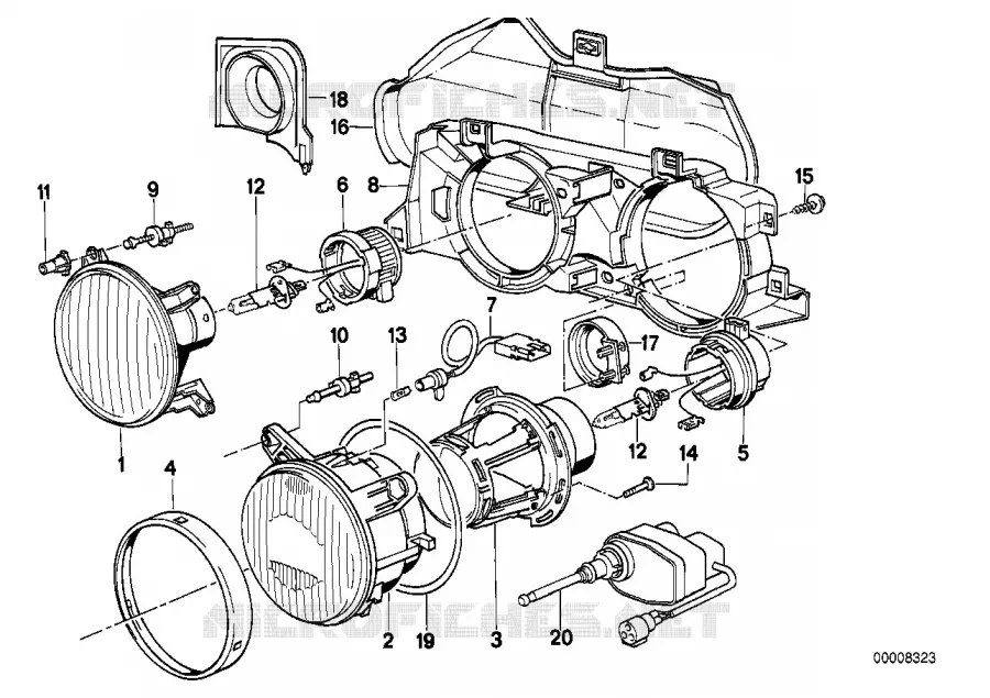 Pezzi singoli per faro BMW BMW Serie 7 1987 730i M 730i