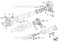 Albero trasm.-supp.cen.-giunto cardanico Trasmissione snodata Serie 3 bmw-macchina 1999 320d 29443