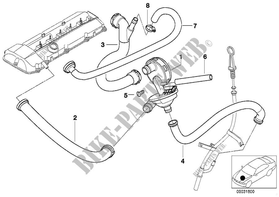Basamento Imp. aerazione/Separatore olio per BMW Z3 2.2i