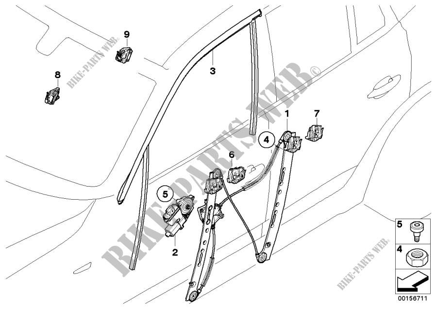 Meccanismo cristallo portiera anteriore per BMW X3 2.0d