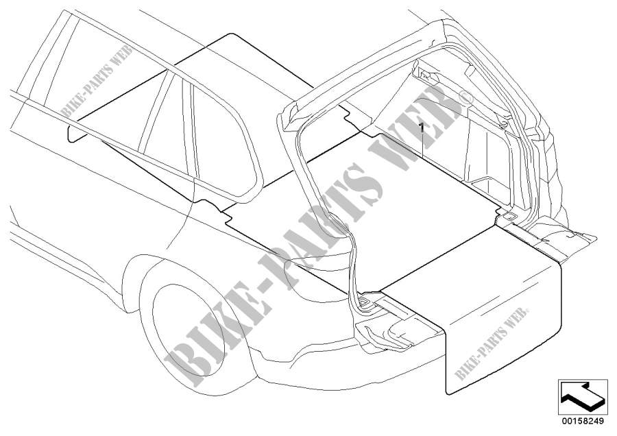 Tappetino risvoltabile vano di carico per BMW X5 3.0sd