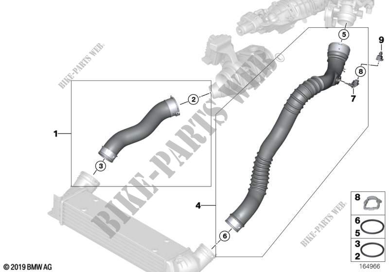 Impianto daspir. tubo aria suralim./AGR per BMW 318d