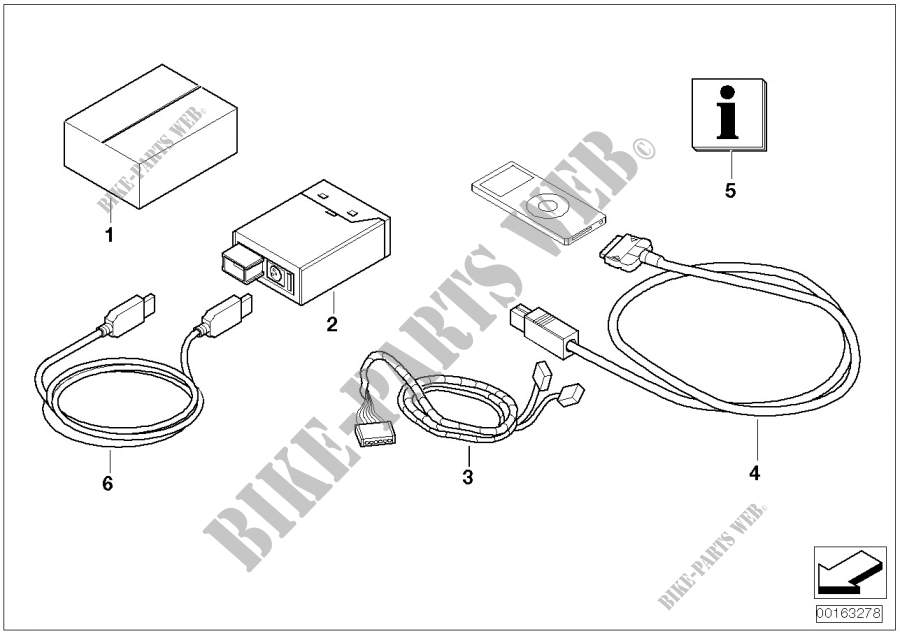 Kit di postmont. attacco USB/iPod per BMW 318d