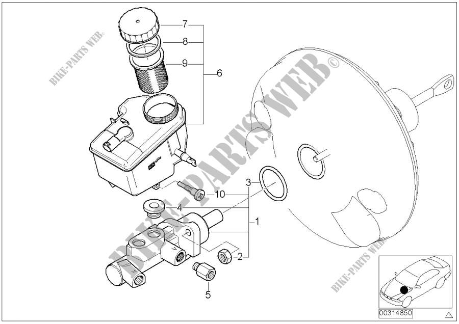 Cilindro maestro freno/serbatoio compens per BMW 318Ci