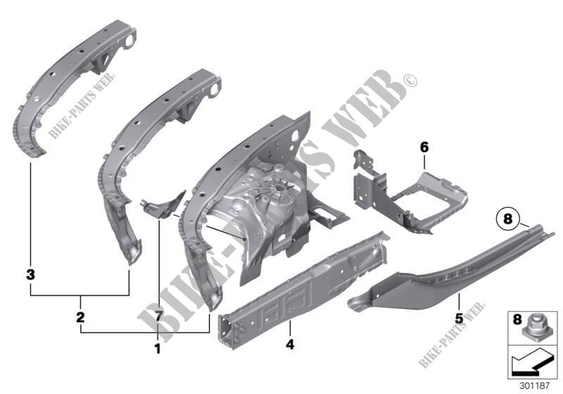 Passaruota/supporto motore per BMW 650iX 4.4