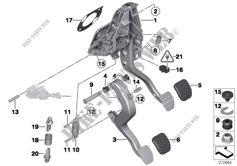 Pedaliera cambio manuale per BMW X3 20dX