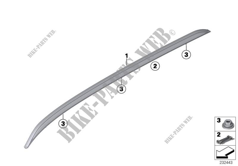 Postmont. barre longitudinali sul tetto per BMW X3 20dX