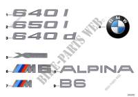 Emblemas / diciture per BMW 650i