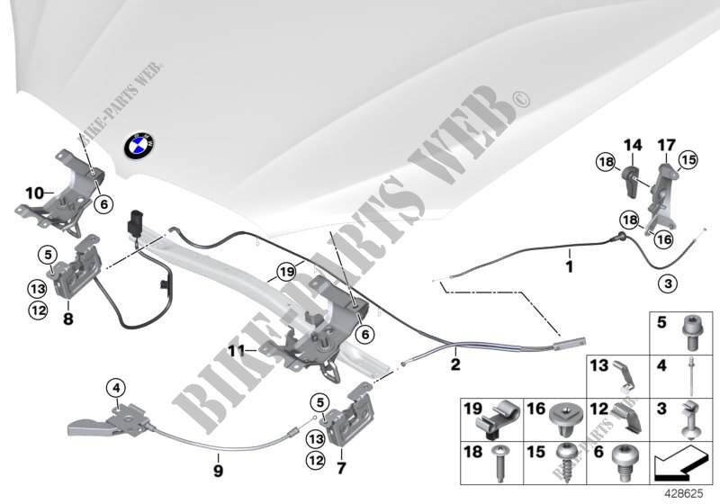 Cofano anteriore/Sistema di chiusura per BMW X5 30dX