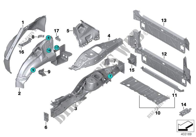 Passaruota posteriore/pezzi di fondo per BMW X5 4.8i