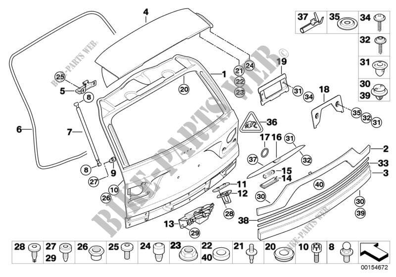 Pezzi singoli per cofano porta bagagli per BMW X3 2.5si