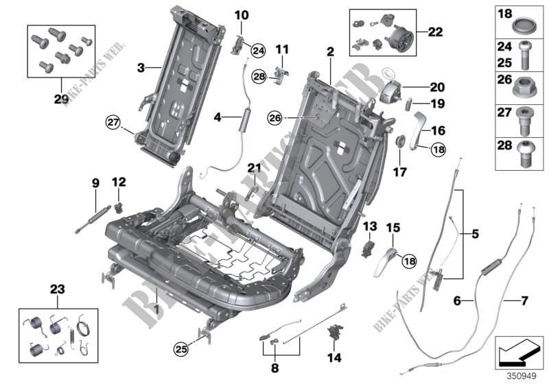 Sedile post., telaio sedile comfort per BMW X5 30dX
