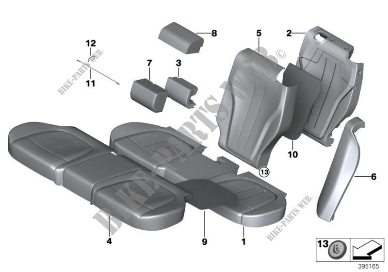 Sedile posteriore   imbottito e rivest. per BMW X5 M