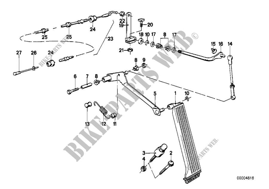 Azionamento acceleratore/cavo Bowden RHD per BMW 628CSi