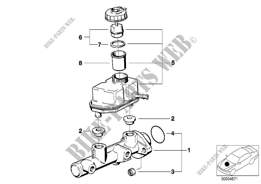 Cilindro maestro freno/serbatoio compens per BMW 325i