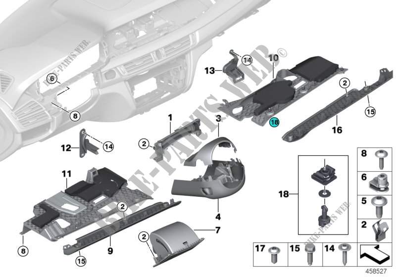 Parti applic. plancia portastrumenti inf per BMW X5 30dX