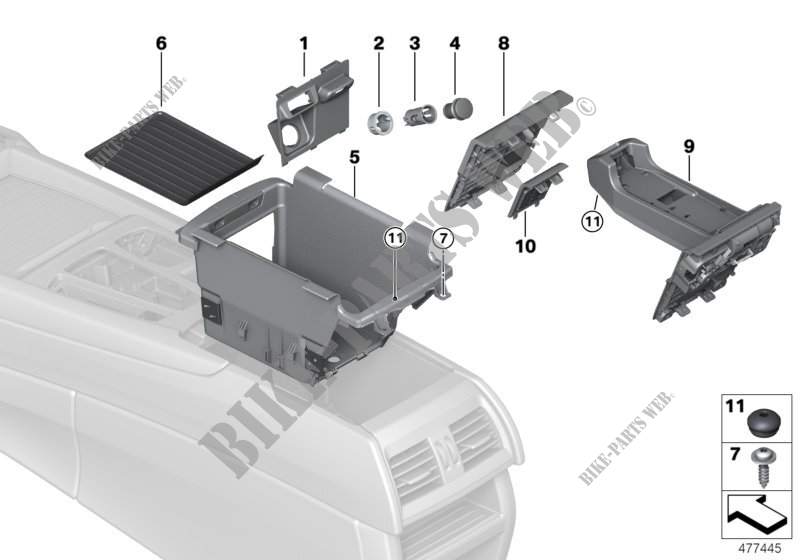 Portaoggetti consolle centrale per BMW X5 30dX