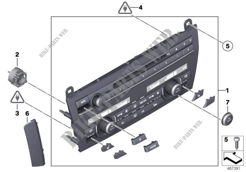 Quadro comando radio e climatizzatore per BMW 650i