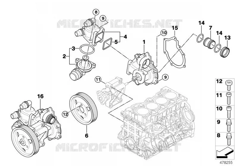 Sistema di raffreddamento-pompa d. acqua BMW BMW Serie 3 2004 320i N 320i