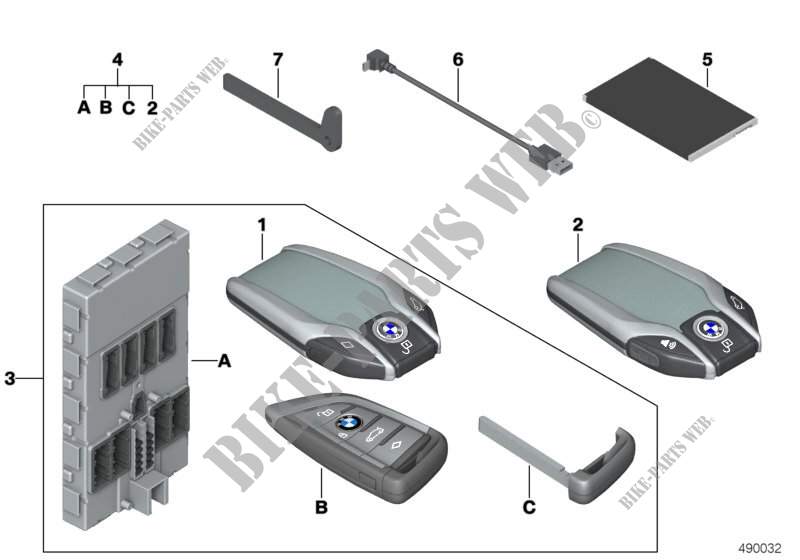Chiave displ.BMW/kit radiotelec.con BDC per BMW X3 20i (TR16)