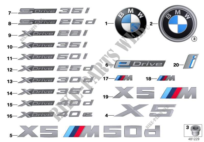 Emblemas / diciture per BMW X5 35iX