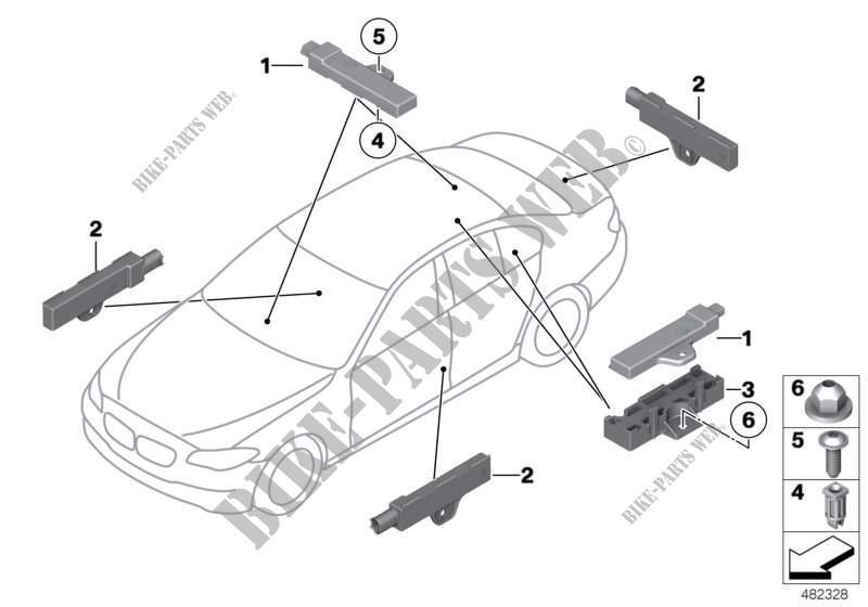 Singoli comp. antenna accesso comfort per BMW 650i