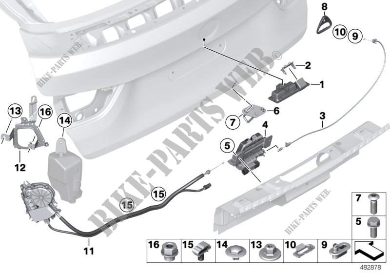 Sistema di chiusura cofano posteriore per BMW 430dX